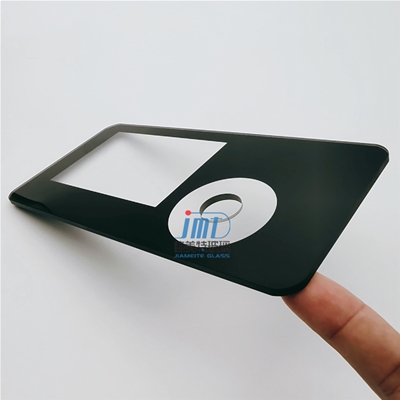 4mm高透超白鋼化玻璃帶ＣＮＣ開孔和黑色絲印